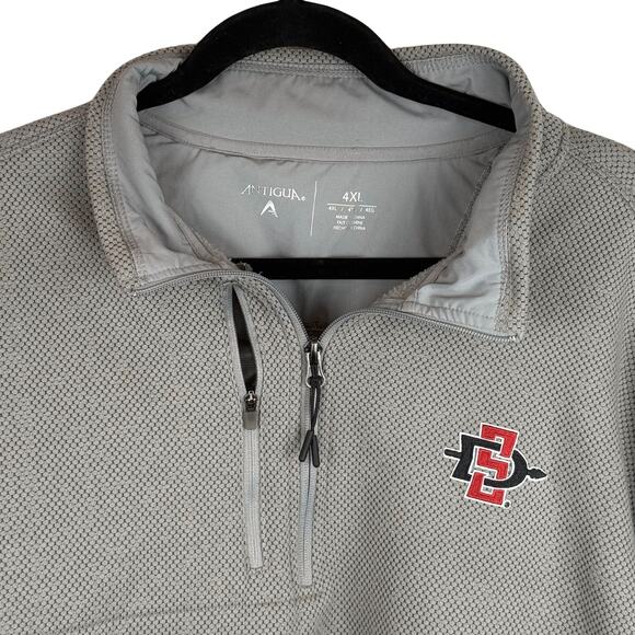 Barely Worn Men's San Diego State SDSU Aztecs Gray Fleece Lined Quarter Zip-4XL - Picture 2 of 6
